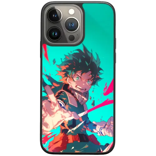 Funda Deku con Fondo Verde para iPhone y Android - My Hero Academia | Otaku Bunker