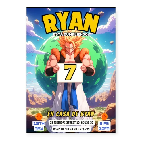 Gogeta birthday template bola de drac