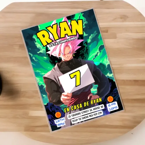 Goku black birthday template bola de drac
