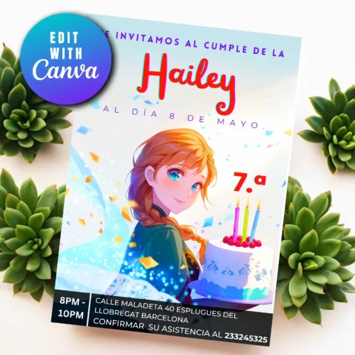 ana frozen birthday template princess birthday buy online