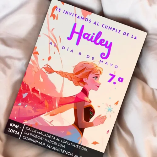 Frozen birthday template ready to edit in canva