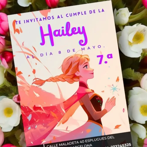 Frozen birthday template ready to edit in canva