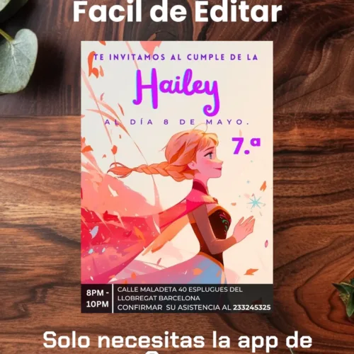 Frozen birthday template ready to edit in canva