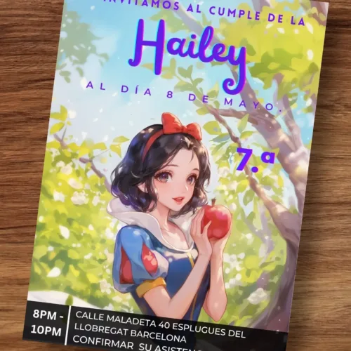 birthday template of snowwhite editable in canva