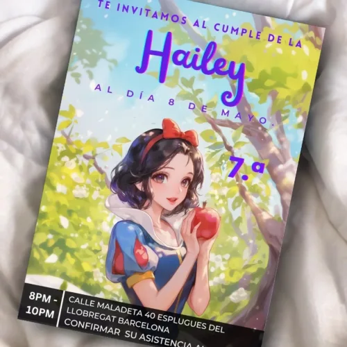 birthday template of snowwhite editable in canva