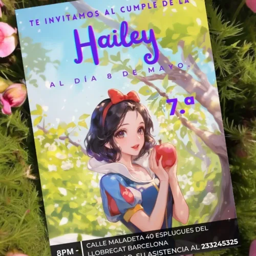 birthday template of snowwhite editable in canva