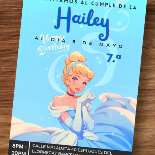 cindarella template birthday editable canva, vibrant cindarella wallpaper