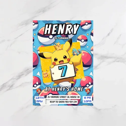 Introduction to the Pikachu Birthday Template Are you planning a birthday party for a Pikachu fan? Look no further! Our Pikachu birthday template, editable in Canva, is the perfect solution for creating personalized invitations with ease. This digital product is designed to make your life simpler while adding a touch of charm to your event. Simple Editing Process The beauty of our Pikachu birthday template lies in its simplicity. Once you purchase the template, you can effortlessly edit the fields to include all the necessary details for your party. Canva's user-friendly interface ensures that even those with minimal design experience can create stunning invitations. Why Choose a Digital Product? Opting for a digital product like our Pikachu birthday template offers numerous benefits. Firstly, it provides instant access, allowing you to start designing immediately after purchase. Secondly, it is eco-friendly, as there is no need for physical materials. Lastly, digital templates can be reused and customized for future events, offering excellent value for money. How to Get Started Getting started with our Pikachu birthday template is straightforward. Simply purchase the template, open it in Canva, and begin editing. Customize the text fields with your party details, add any additional information, and make it uniquely yours. Once you are satisfied with the design, you can download and print the invitations or send them digitally to your guests. Conclusion Create memorable and delightful birthday invitations with our Pikachu birthday template, editable in Canva. This digital product offers the perfect blend of convenience and creativity, ensuring your child's special day is celebrated in style. Purchase now and start designing your customized invitations today!